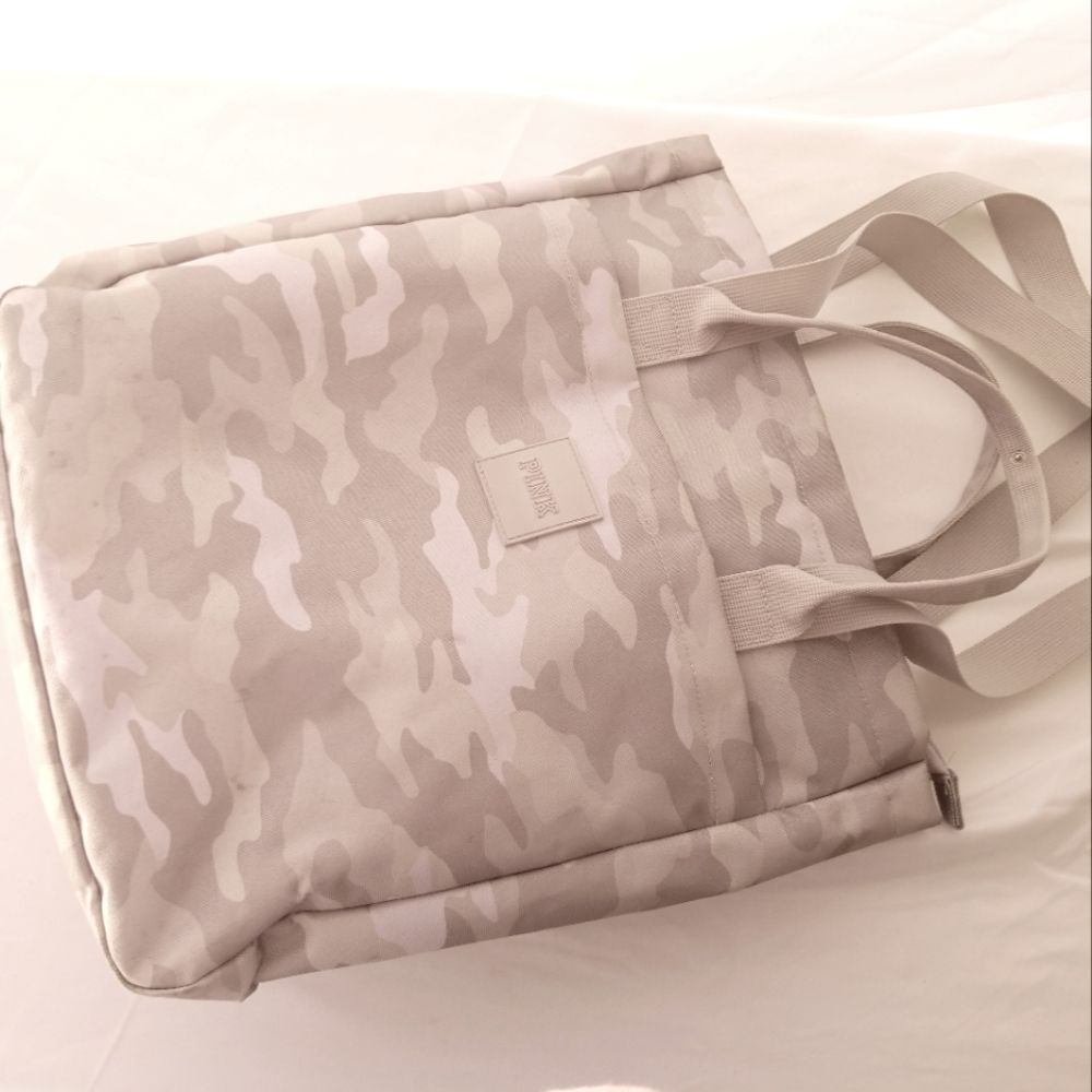 PINK Gray Camouflage Backpack